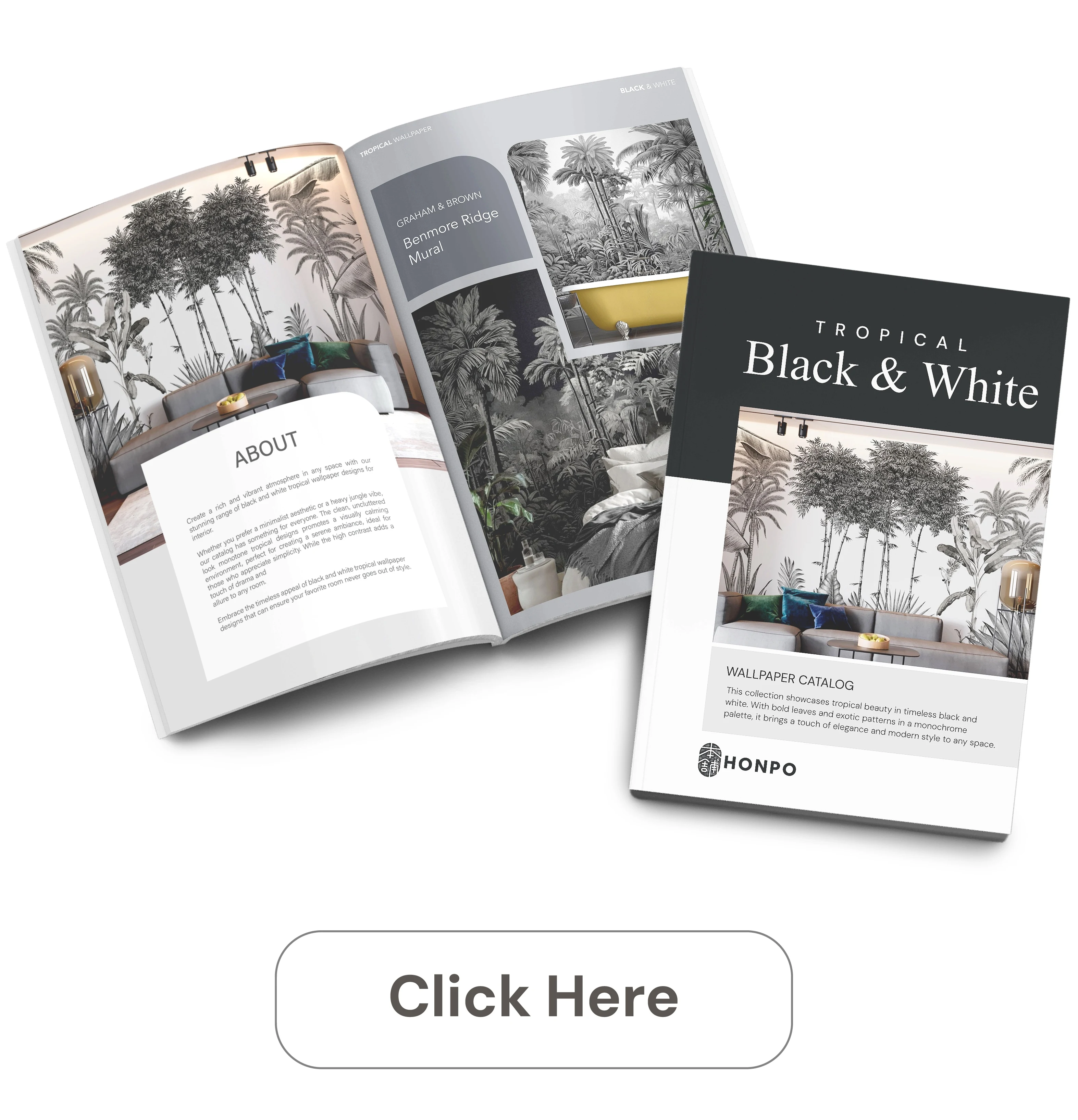 FiInd more inspiration about black & white tropical wallpaper design